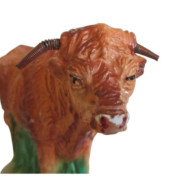 AS IS Vintage Nativity Cow Chalkware Figurine Decorative Collectible 3.5" Tall - Picture 5 of 7